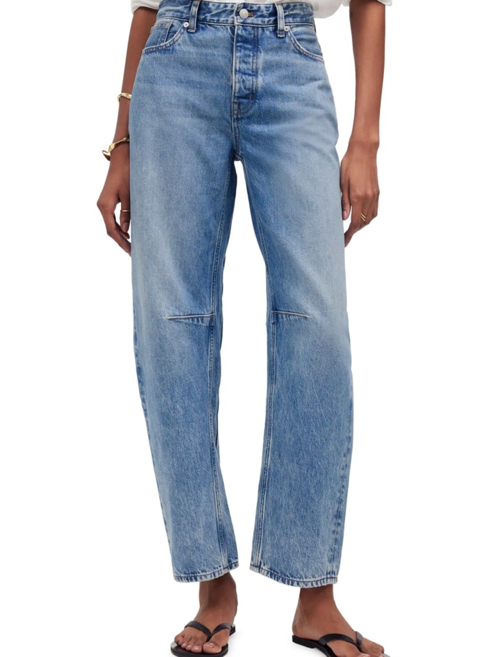 Madewell Darted Barrel Leg Jeans  Dobbins Wash 28